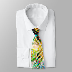 Cravate Fou brûlé texture colorée, carrés abstraits