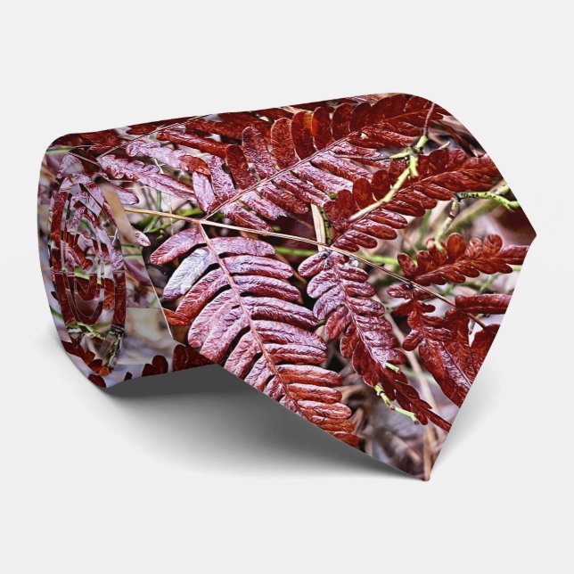 Cravate / fougère rouge (Roulé)