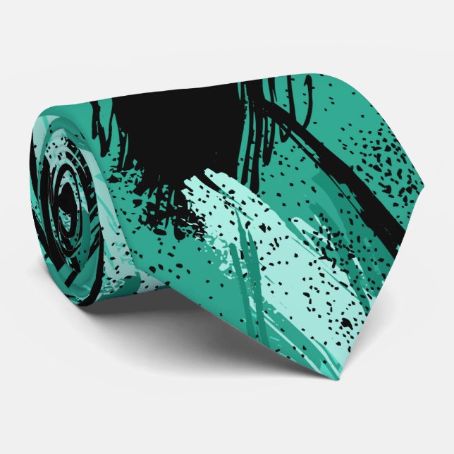 Cravate Foulard à col camouflage sarcelle noir (Roulé)