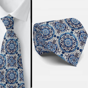 Cravate Foulard en soie fausse à carreaux marocains de lux