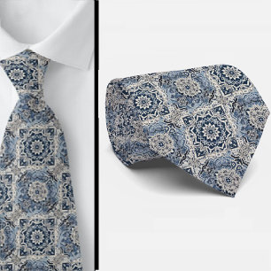 Cravate Foulard en soie fausse à carreaux marocains de lux