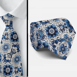Cravate Foulard en soie fausse à carreaux marocains de lux