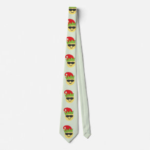 Cravate fraîche d'Emoji Elf de Noël