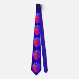 Cravate Fraise néon Look tie vivifiante