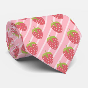 Cravate Fraises mignonnes motif et rayures