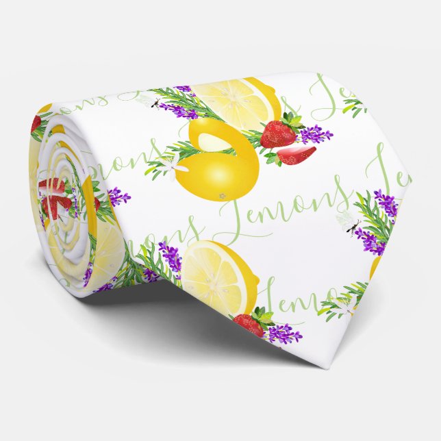 Cravate Fruit Citrus Citron été (Roulé)