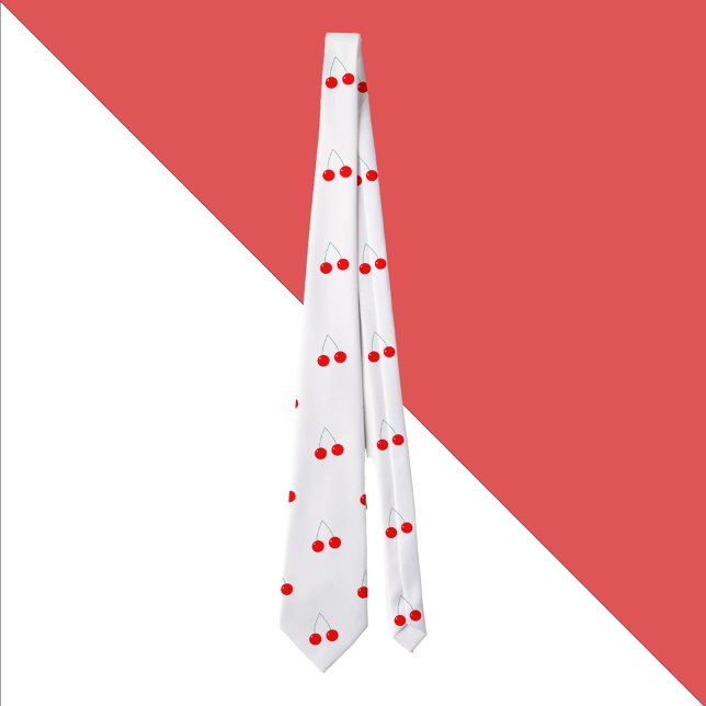 Cravate Fruit rouge Motif cerise (A tie with a fun cherry pattern)