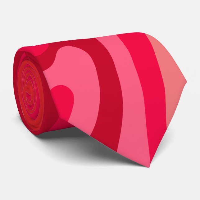 Cravate Fun Artsy Motif rose rouge (Roulé)
