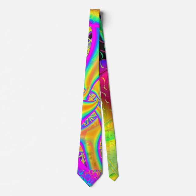 Cravate Funkidelic Dichroic Fused Glass Fractal (Devant)