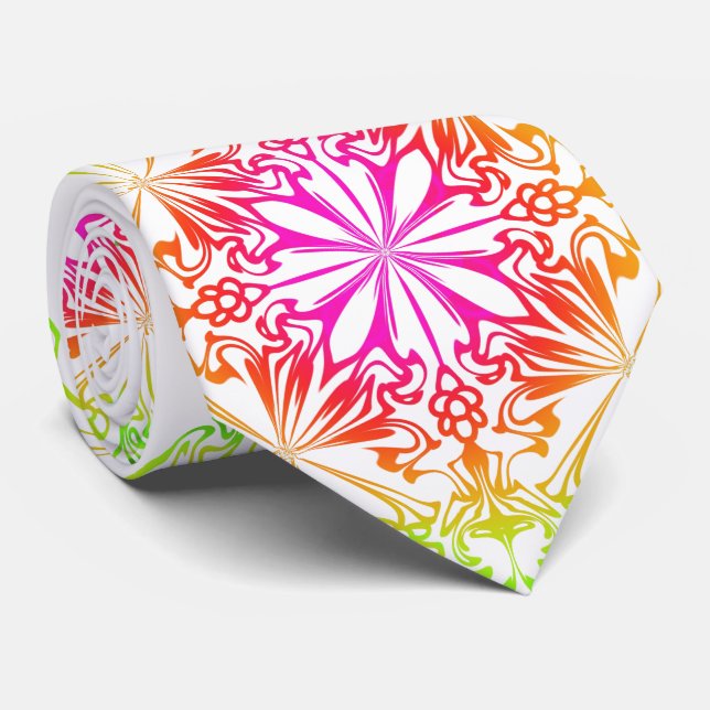 Cravate Funky amusant chakra design floral boho (Roulé)