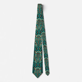 Cravate Funky Aztec Style Motif bleu