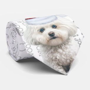 Cravate Funny Coton de Tulear Amoureux des chiens de Noël
