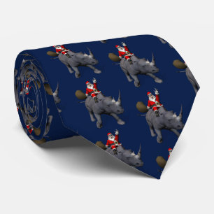 Cravate Funny Père Noël A Rhinoceros