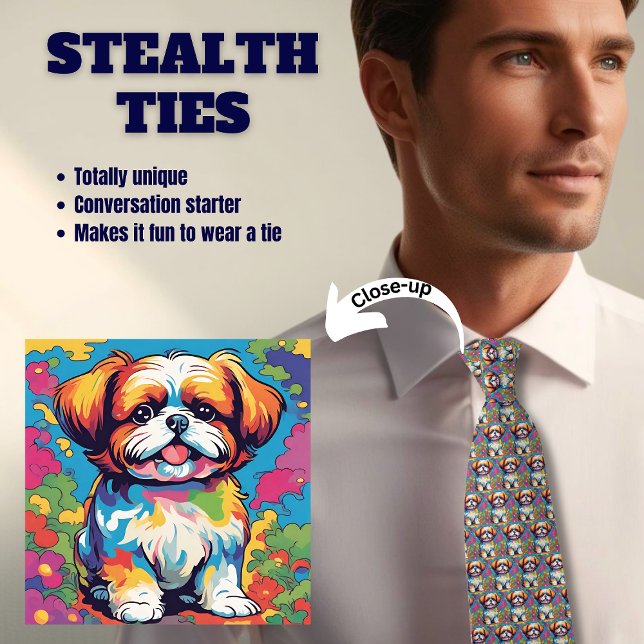 Cravate furtive du Amoureux des chiens Shitsu (Créateur téléchargé)