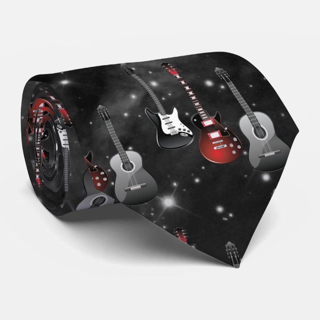 Cravate Galaxie des guitares (Roulé)
