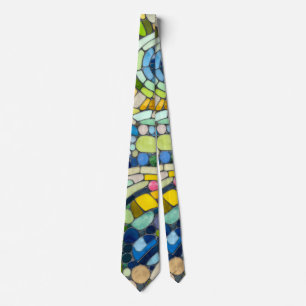 Cravate Galets colorés Art Mosaïque