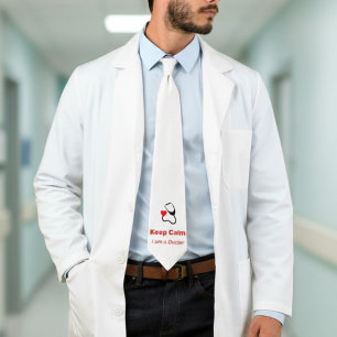 Cravate Gardez votre calme - Je suis un docteur - drôle