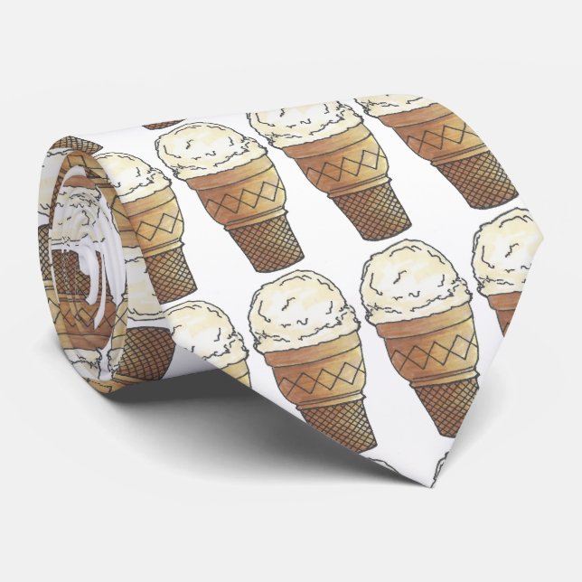 Cravate Gâteau de crème glacée Vanilla Cone Scoop Nourritu (Roulé)