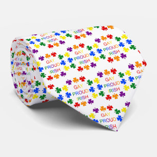 Cravate Gay Fier Irlandais LGBT Rainbow Shamrocks