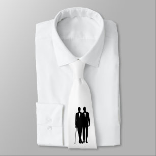 Cravate Gay Mariage noir et blanc