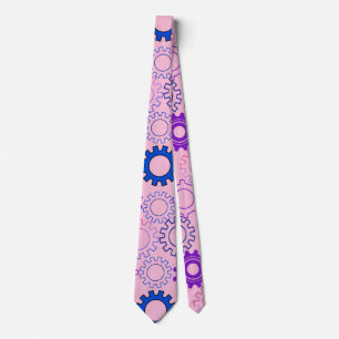 Cravate Gear02w x4 Motif des engrenages L Pink BG
