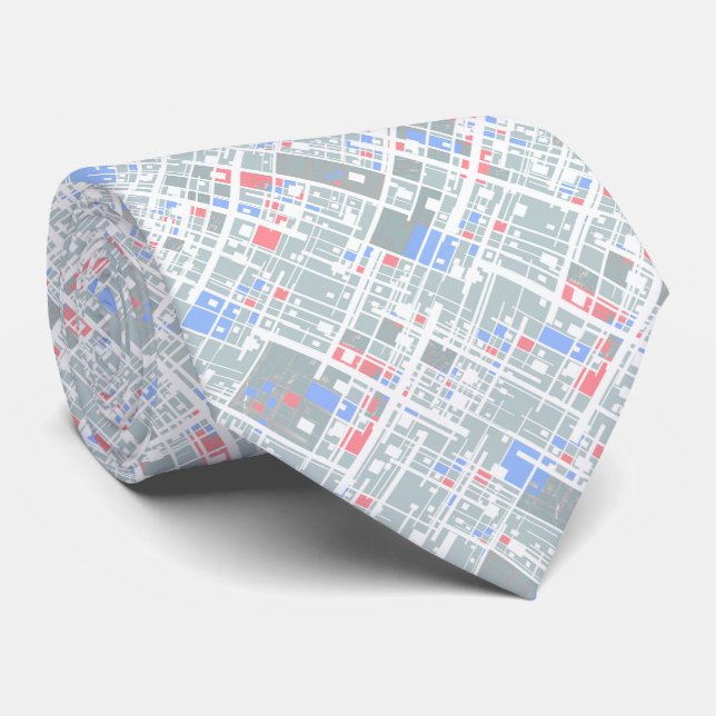 Cravate Géométrie abstraite moderne. (Roulé)