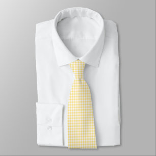 Cravate Gingham Jaune Beurre