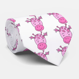 Cravate Girafe rose mignonne