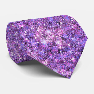 Cravate Glam Indigo Violet Paillettes Sirène Pailletée