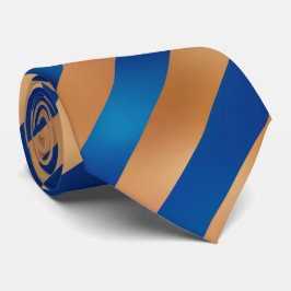 Cravate Gold et Royal Blue Stripes sur Angle