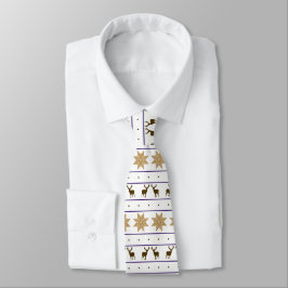 Cravate Gold Snowflake Deer Motif nordique