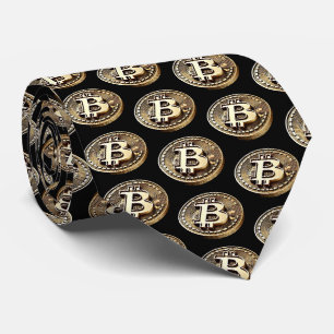 Cravate Golden Bitcoin Digital Cash Cryptomonnaie