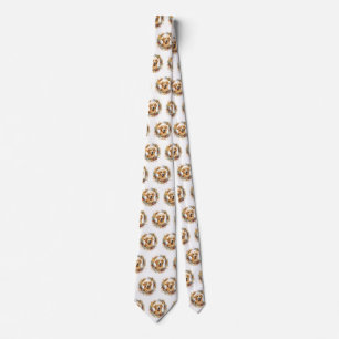 Cravate Golden Retriever Christmas Wreath Festive Pup