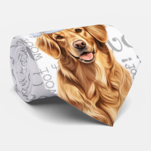 Cravate Golden Retriever Woof Amoureux des chiens de Noël