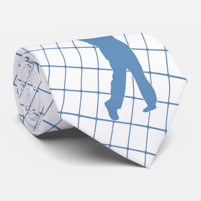 Cravate Golf Blue Silhouette Golf et Golf Club (Roulé)