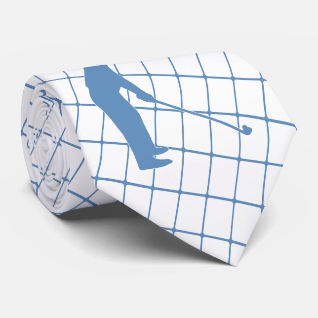 Cravate Golf Blue Silhouette Golf et Golf Club 2 (Roulé)