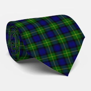 Cravate Gordon tartan bleu vert plaid