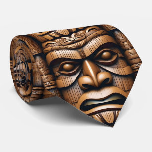 Cravate Grain de bois Nouvelle-Zélande Tiki,