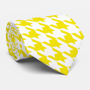 Cravate Grand contrôle de fond jaune et blanc
