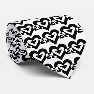 Cravate Graphique d'amour cool, noir