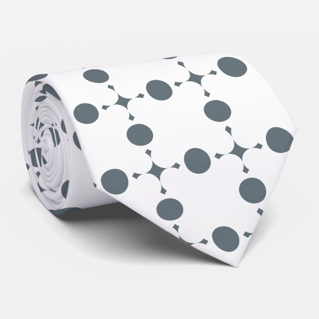 Cravate Gray Polka Dots, Polka Dot Pattern, Dots (Roulé)