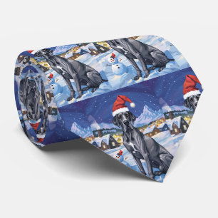 Cravate Great Dane Winter Wonderland Noël Joie