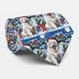 Cravate Great Pyrenees Winter Wonderland Noël Joie