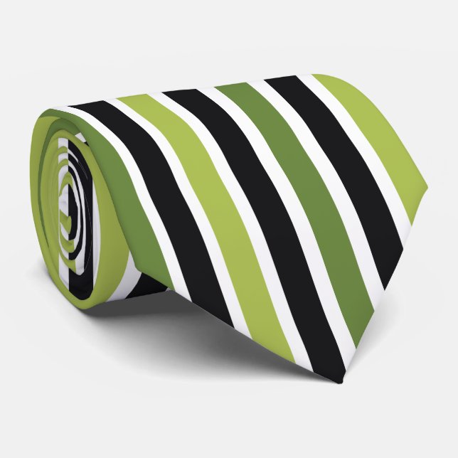 Cravate Green Black Stripes (Roulé)