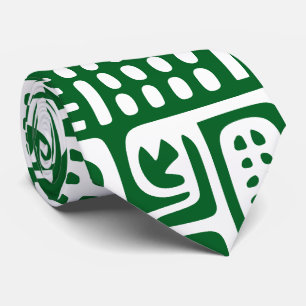 Cravate gribouillis vert forêt et blanc de 7