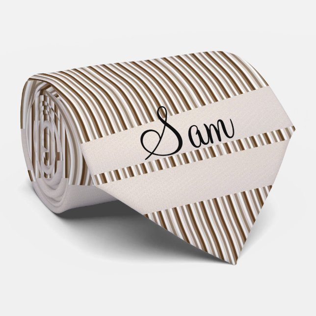 Cravate Grille Brown Designer Hommes (Roulé)