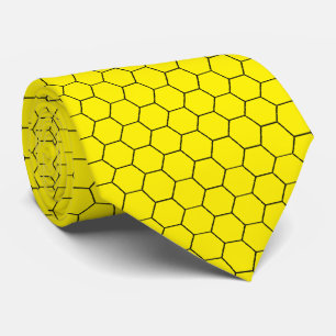 Cravate Grille Hexadécimale Noir Jaune