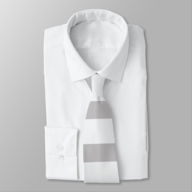 Cravate Gris Blanc Bonbons Gris Grandes Modernes (Attaché)