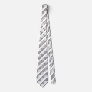 Cravate Gris et blanc cinq bandes motif