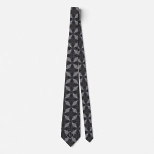 Cravate Gris et noir monogramme Design Motif unique